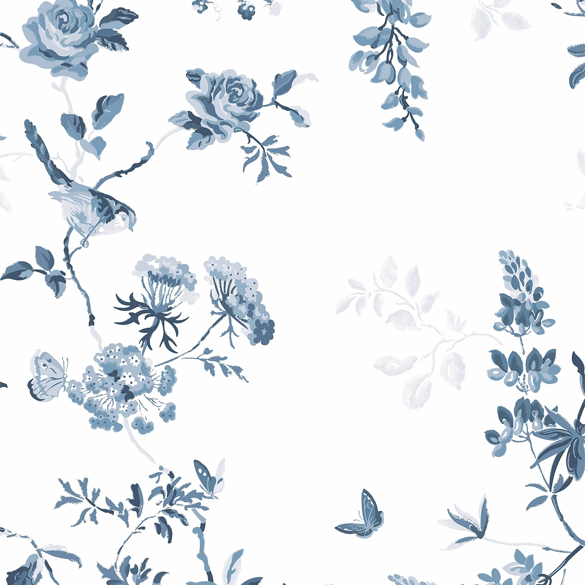 Product photograph of Cath Kidston Birds And Roses Blue Roller Blind from Choice Furniture Superstore.